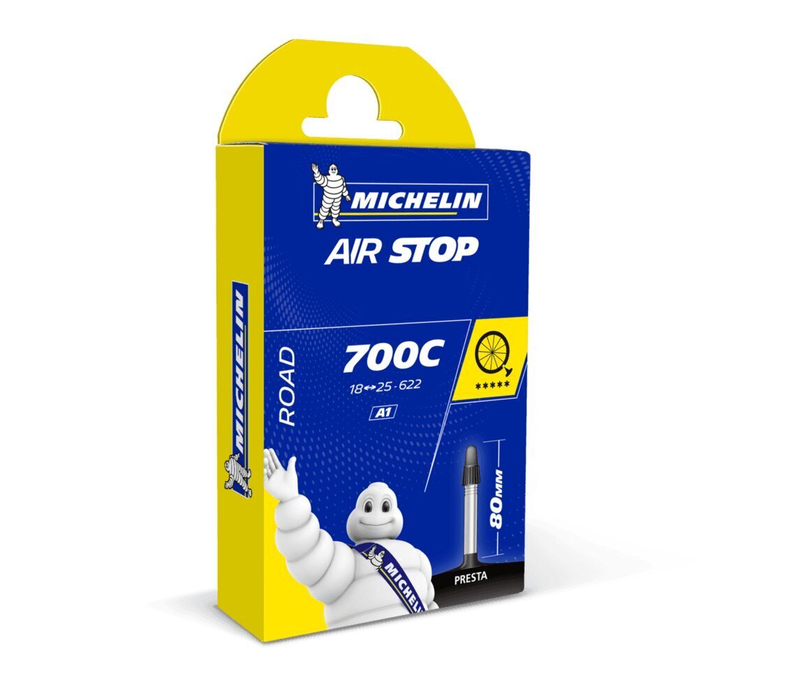 Dviračio kamera Michelin Air Stop 700x18-25 FV52mm kaina ir informacija | Dviračių kameros ir padangos | pigu.lt