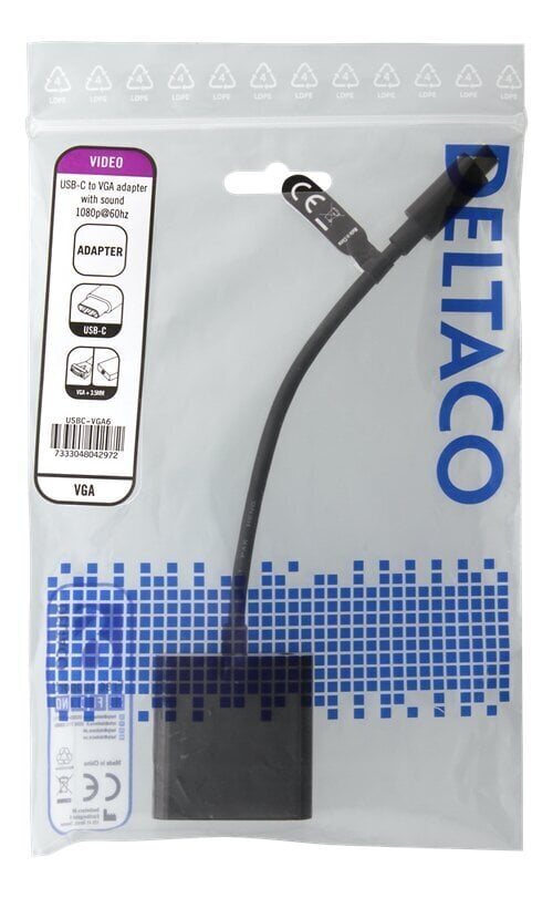 DELTACO USB 3.1 to VGA adapteris su audio, USB type C - VGA, 10 cm kaina |  pigu.lt