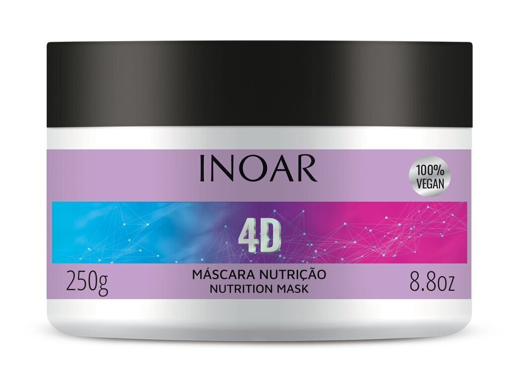 4 dimensijų plaukų kaukė Inoar 4D Mask, 250 g цена и информация | Priemonės plaukų stiprinimui | pigu.lt
