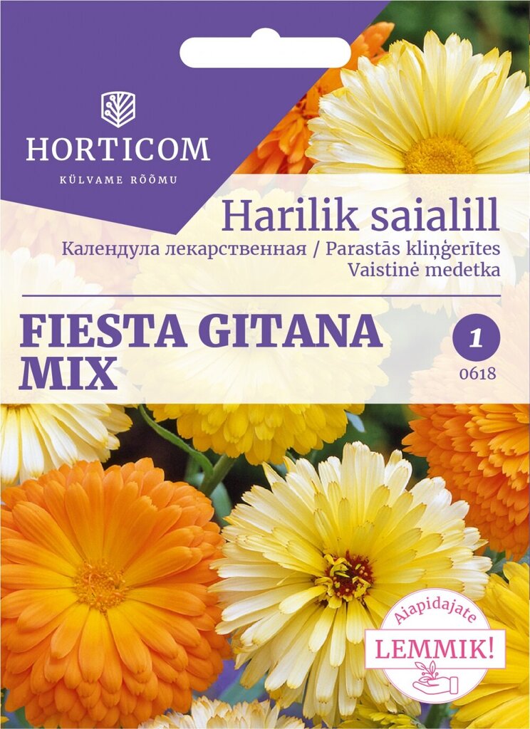 Vaistinė medetka Fiesta Gitana mišinys 2g kaina ir informacija | Gėlių sėklos | pigu.lt