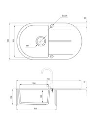 Deante granitinė virtuvinė plautuvė Deante Piva ZQI 211B, Graphite kaina ir informacija | Virtuvinės plautuvės | pigu.lt