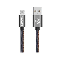 Tellur Duomenų perdavimo laidas USB/Micro USB, 1m, Denim kaina ir informacija | Laidai telefonams | pigu.lt
