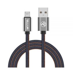 Tellur Duomenų perdavimo laidas USB/Micro USB, 1m, Denim kaina ir informacija | Laidai telefonams | pigu.lt