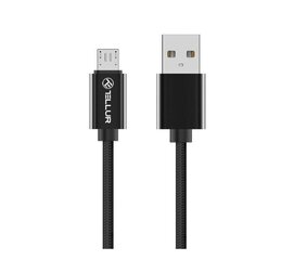 Tellur Nailoninis duomenų perdavimo laidas, USB/Micro USB, 1m, Juoda kaina ir informacija | Laidai telefonams | pigu.lt