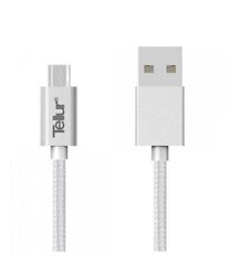 Tellur Nailoninis duomenų perdavimo laidas, USB/Micro USB, 1m, Sidabrinė kaina ir informacija | Laidai telefonams | pigu.lt