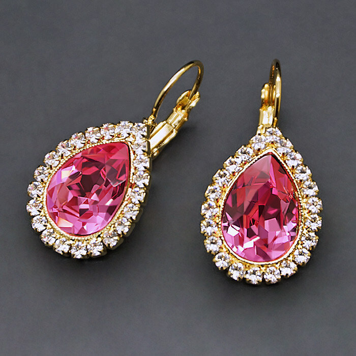 Auskarai moterims DiamondSky Celestial Drop (Rose) su Swarovski kristalais kaina ir informacija | Auskarai | pigu.lt