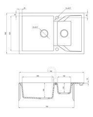 Deante granitinė virtuvinė plautuvė Deante Andante ZQN 2513, Graphite kaina ir informacija | Virtuvinės plautuvės | pigu.lt