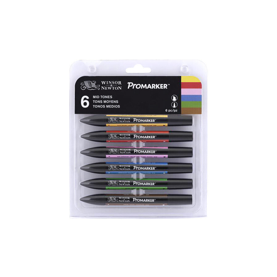 Žymekliai Promarker Winsor&Newton, 6vnt kaina ir informacija | Kanceliarinės prekės | pigu.lt