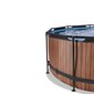 Karkasinis baseinas su smėlio filtru ir stogeliu Exit Premium Wood ø360x122 cm, rudas цена и информация | Baseinai | pigu.lt