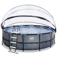 Каркасный бассейн с фильтром и навесом Exit Stone, ø450x122cm см, серый цена и информация | Бассейны | pigu.lt