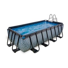Каркасный бассейн Exit Stone с фильтром, 400x200cm см, серый цена и информация | Бассейны | pigu.lt