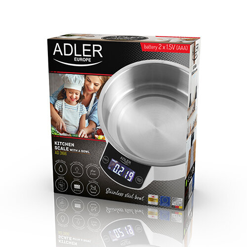 Adler AD 3166 kaina ir informacija | Svarstyklės (virtuvinės) | pigu.lt
