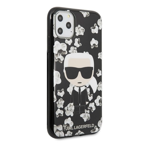 Telefono dėklas Karl Lagerfeld KLHCN58FLFBBK iPhone 11 Pro black Flower Ikonik Karl kaina ir informacija | Telefono dėklai | pigu.lt