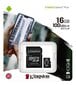 Kingston MicroSDHC 16GB (+ SD adapteris) kaina ir informacija | Atminties kortelės telefonams | pigu.lt