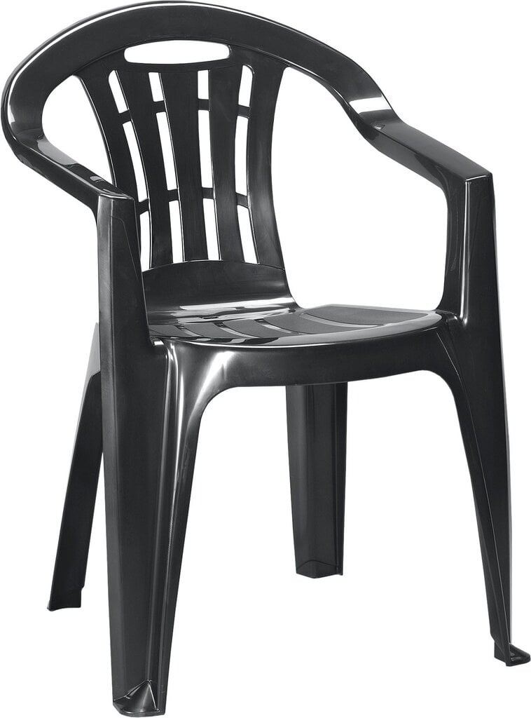 Plastikinė kėdė 4living Curver Mallorca Graphite, tamsiai pilka kaina ir informacija | Lauko kėdės, foteliai, pufai | pigu.lt