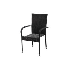 Плетеное кресло 4living Liisa Stackable, черный цена и информация | Садовые стулья, кресла, пуфы | pigu.lt