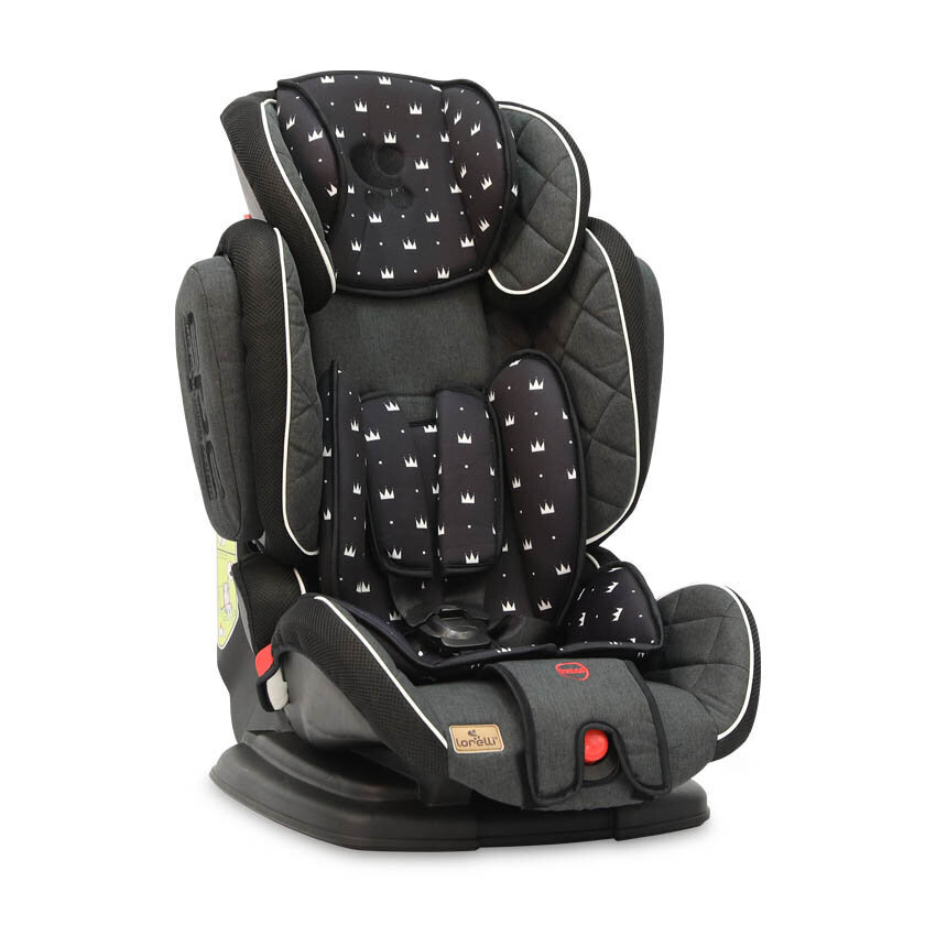 Automobilinė kėdutė Lorelli Magic Premium, 9-36 kg, Black Crowns kaina ir informacija | Autokėdutės | pigu.lt