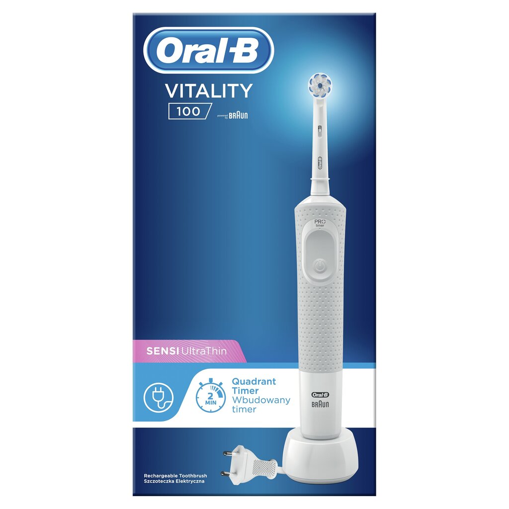Oral-B Vitality 100 Sensitive UltraThin цена и информация | Elektriniai dantų šepetėliai | pigu.lt