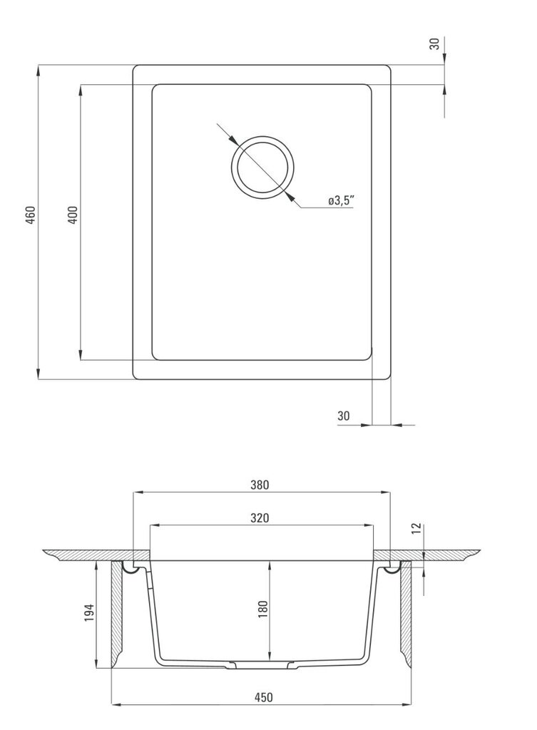 Deante granitinė virtuvinė plautuvė Deante Corda ZQA S10B, Metallic grey kaina ir informacija | Virtuvinės plautuvės | pigu.lt