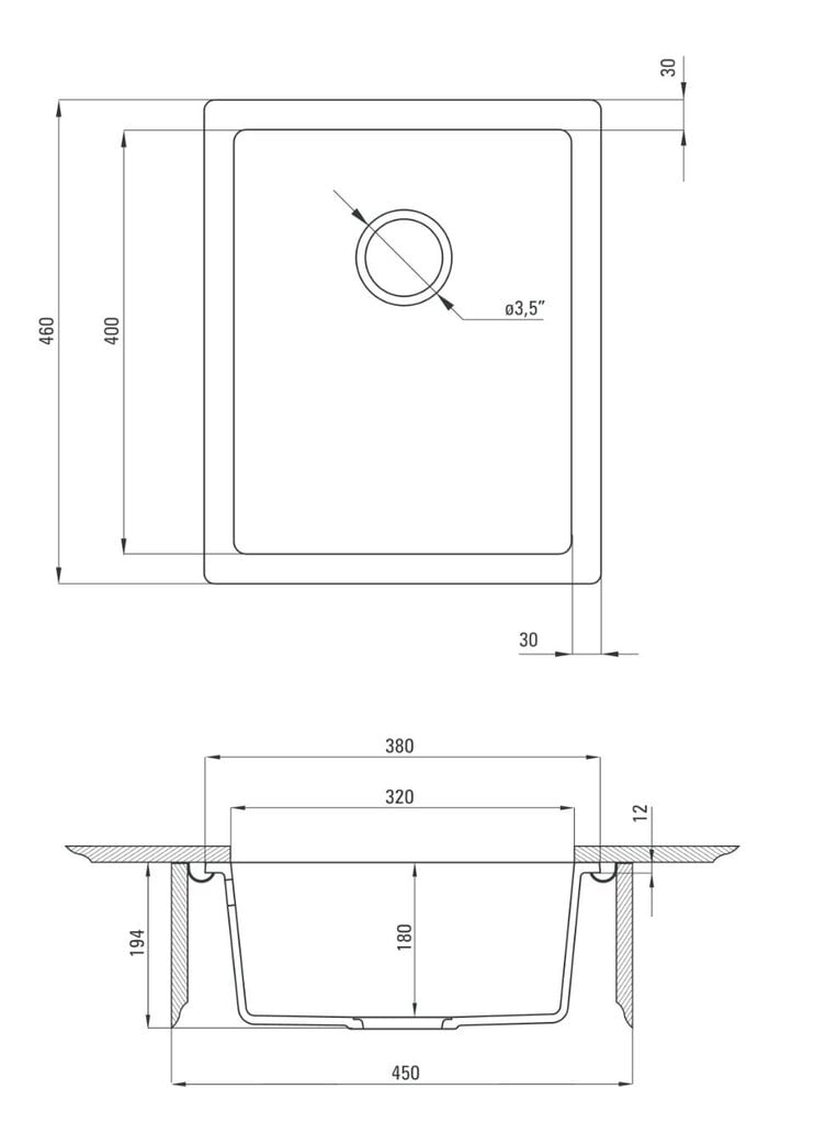 Deante granitinė virtuvinė plautuvė Deante Corda ZQA G10B, Graphite kaina ir informacija | Virtuvinės plautuvės | pigu.lt