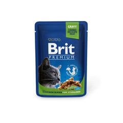 Brit Premium konservai katėms maišelyje Chicken Slices Sterilised 100g x 24vnt цена и информация | Brit Premium Товары для животных | pigu.lt