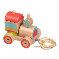 Medinis traukinukas su formelėmis kaina ir informacija | Žaislai kūdikiams | pigu.lt