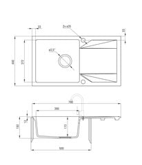 Deante гранитная кухонная раковина Deante Evora ZQJ G113, Graphite цена и информация | Раковины на кухню | pigu.lt