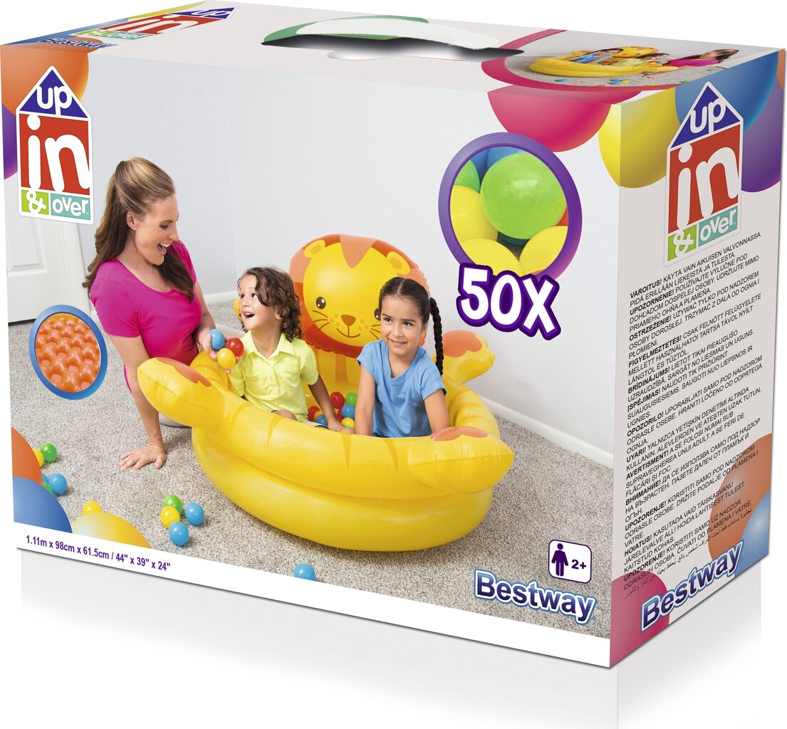 Pripučiamas baseinas Bestway Cuddly Cub Ball Pit, 111x98x61 cm, su kamuoliukais цена и информация | Baseinai | pigu.lt