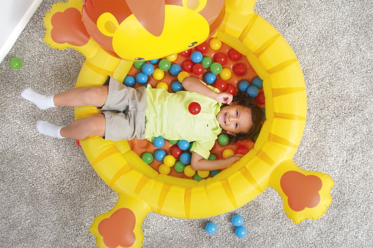 Pripučiamas baseinas Bestway Cuddly Cub Ball Pit, 111x98x61 cm, su kamuoliukais цена и информация | Baseinai | pigu.lt