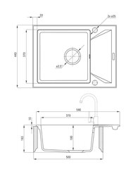 Deante granitinė virtuvinė plautuvė Deante Evora ZQJ 211A, Graphite kaina ir informacija | Virtuvinės plautuvės | pigu.lt