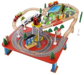 Medinis traukinių bėgių kelias. 88 elementai kaina ir informacija | Žaislai berniukams | pigu.lt