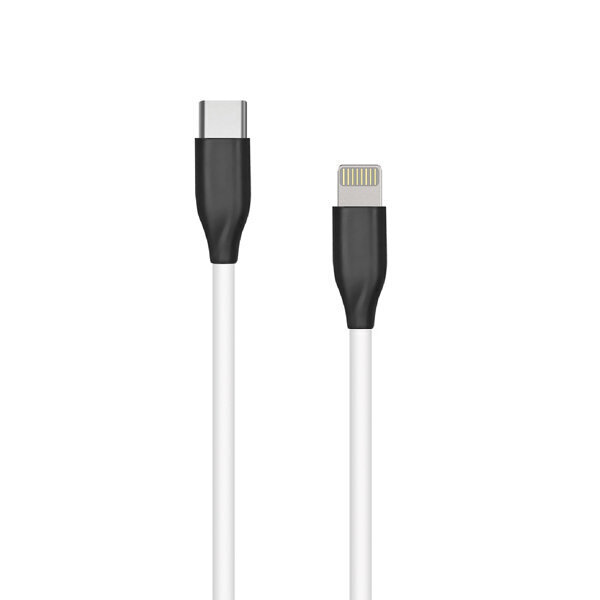 Silikoninis kabelis Lightning - USB Type-C (1 m, baltas) kaina ir informacija | Laidai telefonams | pigu.lt