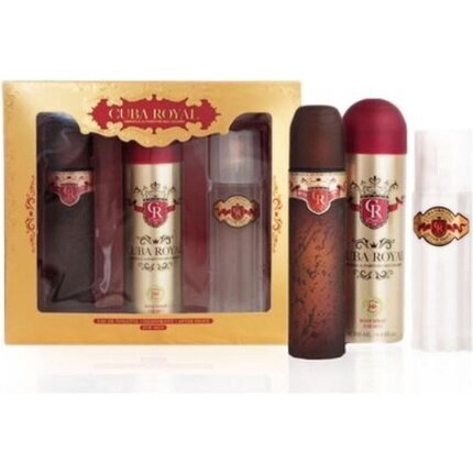 Rinkinys Cuba Royal vyrams: tualetinis vanduo EDT, 100 ml + purškiamas dezodorantas, 200 ml + losjonas po skutimosi, 97 ml kaina ir informacija | Kvepalai vyrams | pigu.lt