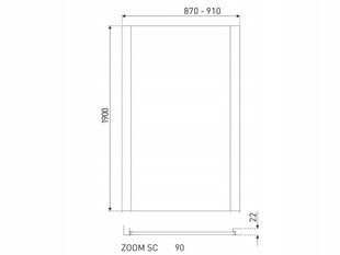 Kerra Zoom SC 90 dušo sienelė kaina ir informacija | Dušo durys ir sienelės | pigu.lt