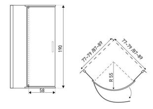 Душевая кабина Kerra Splash 90 с поддоном, 90x90см цена и информация | Душевые кабины | pigu.lt