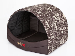 Конура Hobbydog R3, 55x43x38см, коричневая с надписями цена и информация | Лежаки, домики | pigu.lt