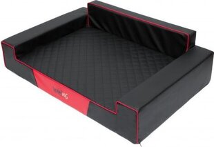 Лежак Hobbydog Glamour, XXL, 120x80 см, черный/красный цена и информация | Лежаки, домики | pigu.lt