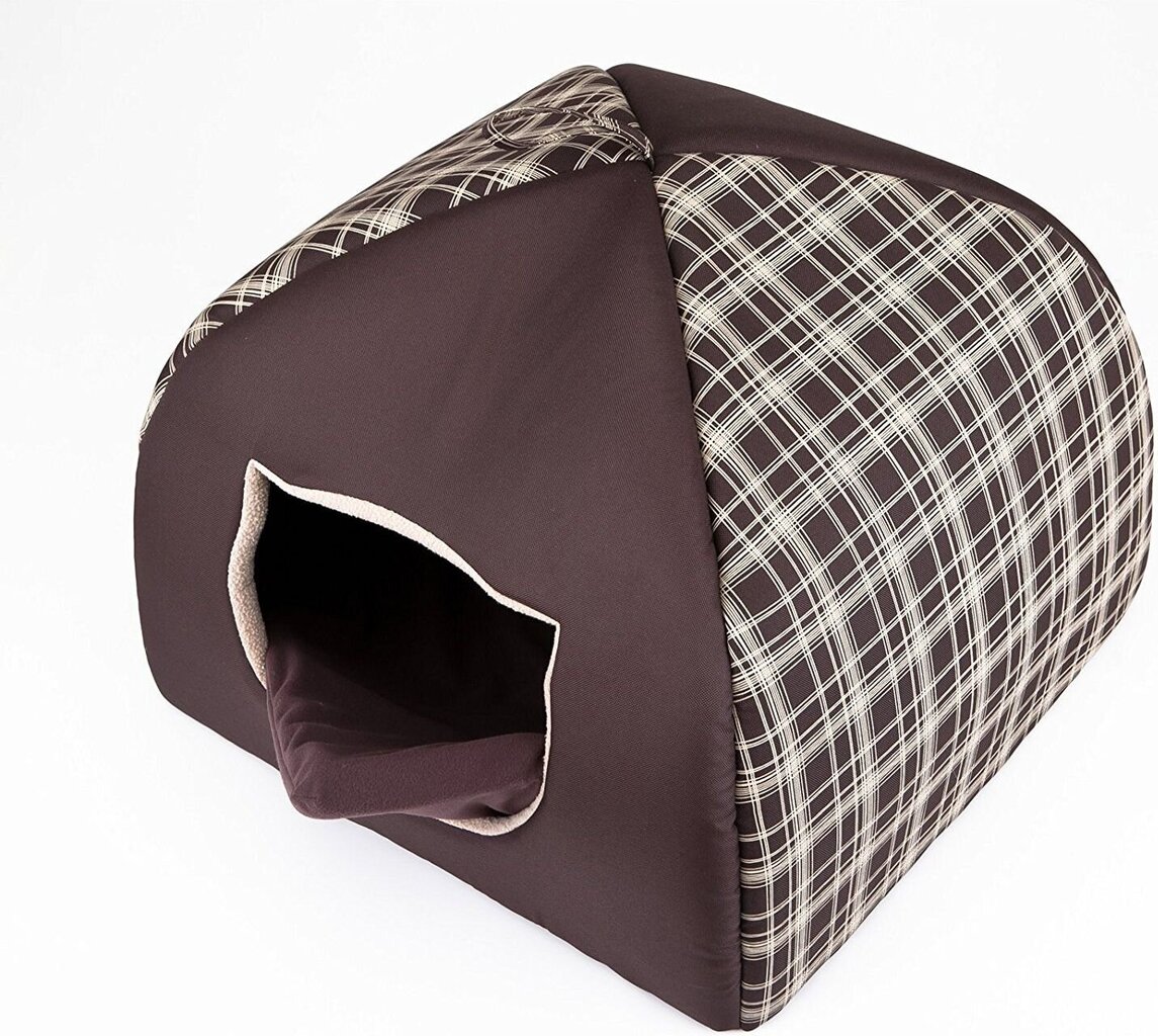 Guolis-būda Hobbydog Igloo R3, 49x49x40 cm, ruda kaina ir informacija | Guoliai, pagalvėlės | pigu.lt