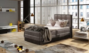 Кровать NORE ASTER, 90x200 см, светло-коричневая/темно-коричневая эко кожа цена и информация | Кровати | pigu.lt