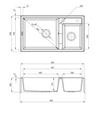 Deante granitinė virtuvinė plautuvė Deante Eridan ZQE S20B, Metallic grey kaina ir informacija | Virtuvinės plautuvės | pigu.lt