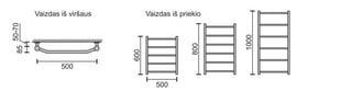 Rankšluosčių džiovintuvas Rosela E, 500x1200 mm, 590W kaina ir informacija | Rosela Santechnika, remontas, šildymas | pigu.lt