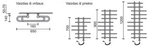 Elektrinis rankšluosčių džiovintuvas Rosela Akord su kaitinimo elementu, Poliruotas plienas, 650x900 mm, 300W цена и информация | Полотенцесушители | pigu.lt