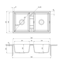 Deante granitinė virtuvinė plautuvė Deante Eridan ZQE G203, Graphite kaina ir informacija | Virtuvinės plautuvės | pigu.lt