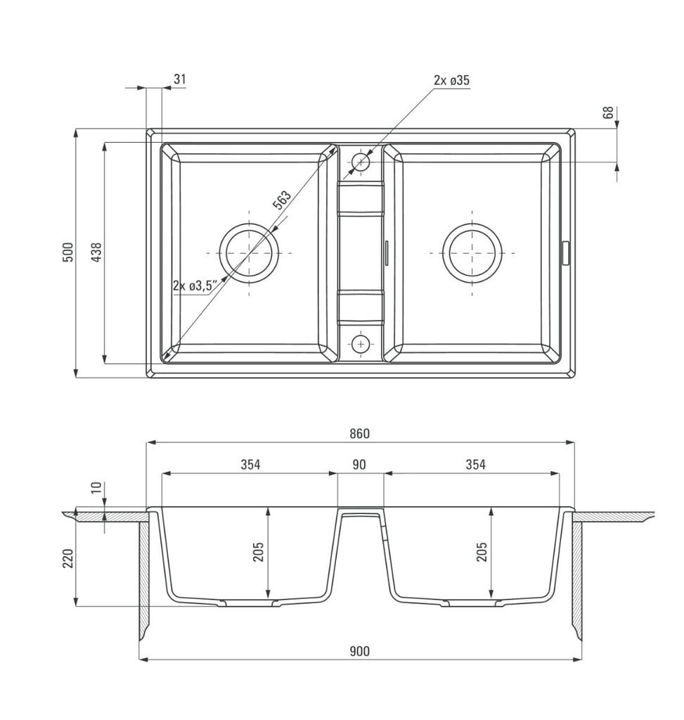 Deante granitinė virtuvinė plautuvė Deante Eridan ZQE S203, Metallic grey kaina ir informacija | Virtuvinės plautuvės | pigu.lt