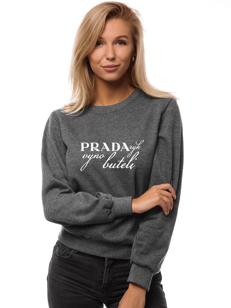 Džemperis moterims Prada, pilkas kaina ir informacija | Džemperiai moterims | pigu.lt
