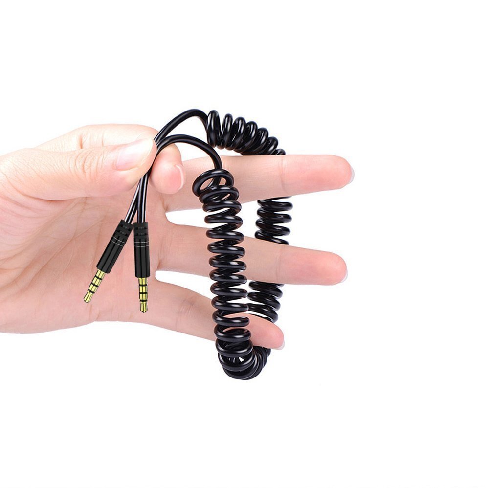 Dudao long stretchable cable AUX mini jack 3.5mm spring, 1.5 m kaina ir informacija | Laidai telefonams | pigu.lt