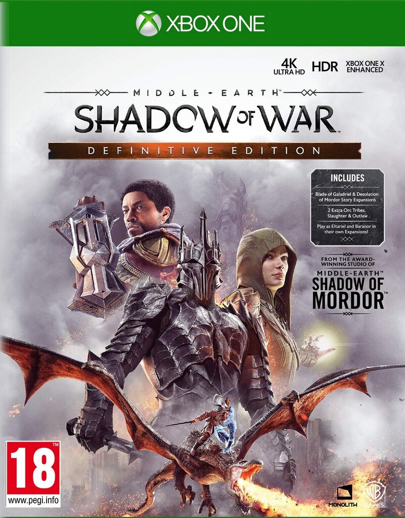 Компьютерная игра Xbox One Middle-Earth: Shadow of War Definitive Edition  цена | pigu.lt