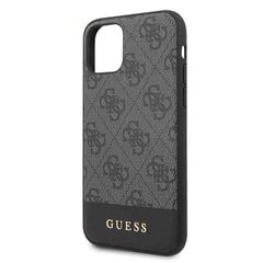 Guess GUHCN65G4GLGR 4G Stripe hard back cover case for Apple iPhone 11 Pro Max Black kaina ir informacija | Telefono dėklai | pigu.lt