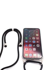 Evelatus iPhone 11 Pro Max Case with rope Black Transparent kaina ir informacija | Telefono dėklai | pigu.lt