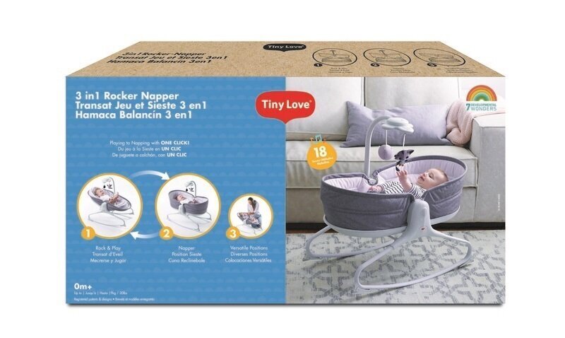 Gultukas Tiny Love Rocker Napper 3in1, Grey цена и информация | Gultukai ir sūpynės | pigu.lt